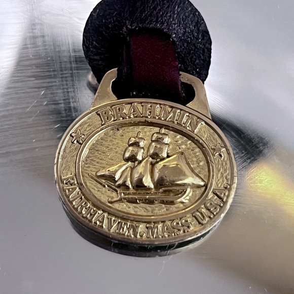 Brahmin Gold and Brown  handbag tag or Keychain - Picture 3 of 5